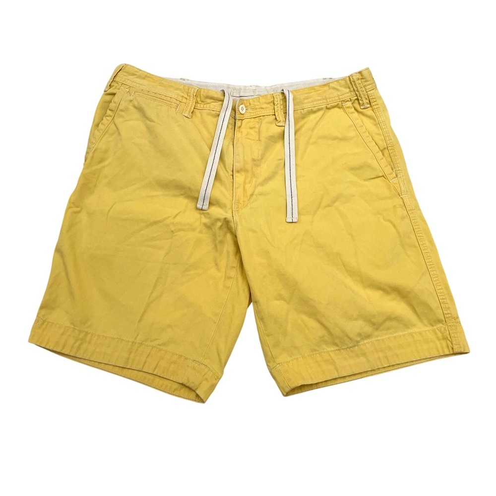Vintage Polo Ralph Lauren Shorts 36 Yellow Relaxed Fit Drawstring Chino 9"